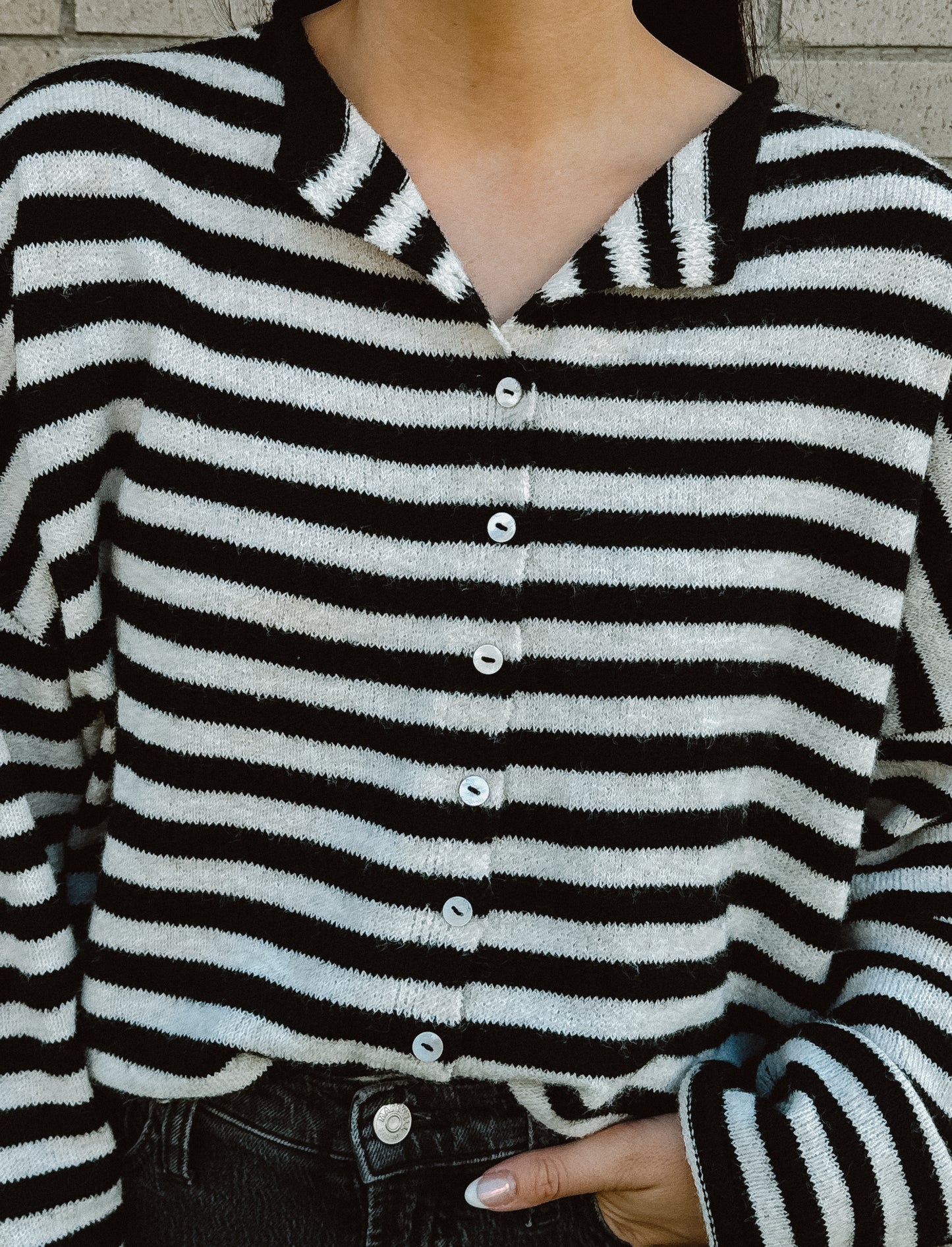 Elle Cardigan - Black and White