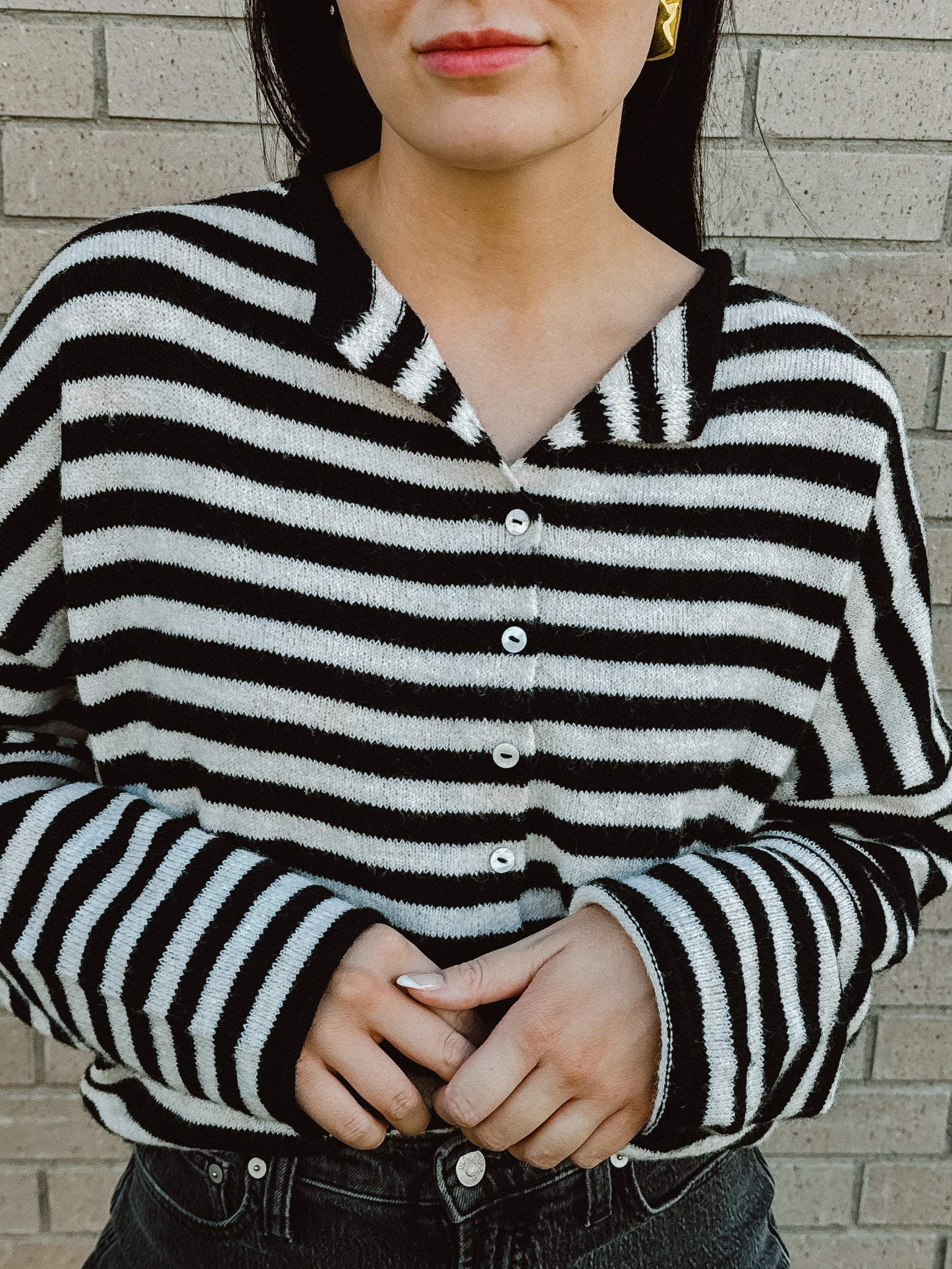 Elle Cardigan - Black and White