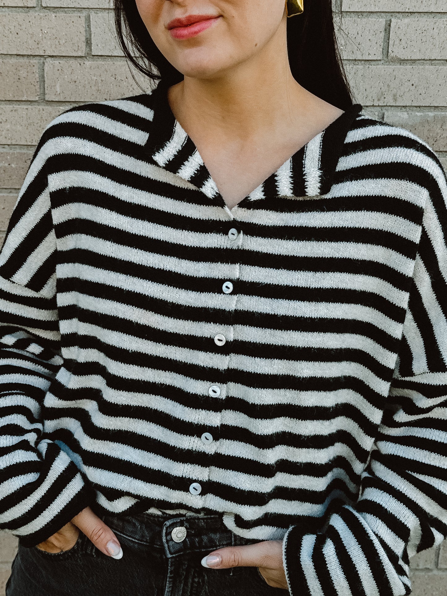 Elle Cardigan - Black and White