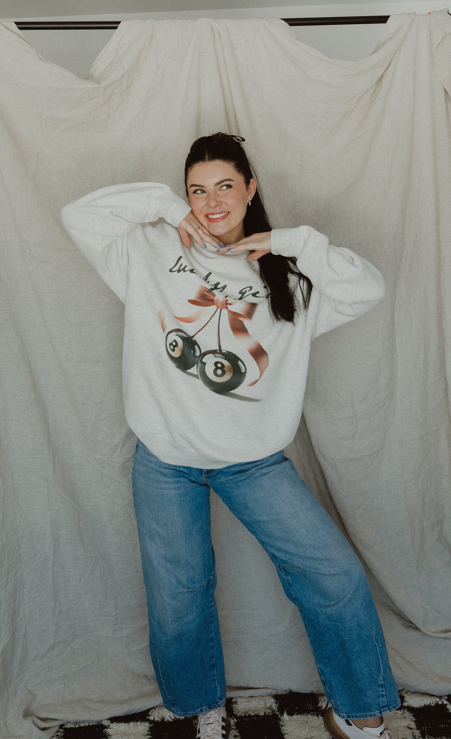 Lucky Girl Sweat Shirt // Oatmeal Heather - SJ Original Design