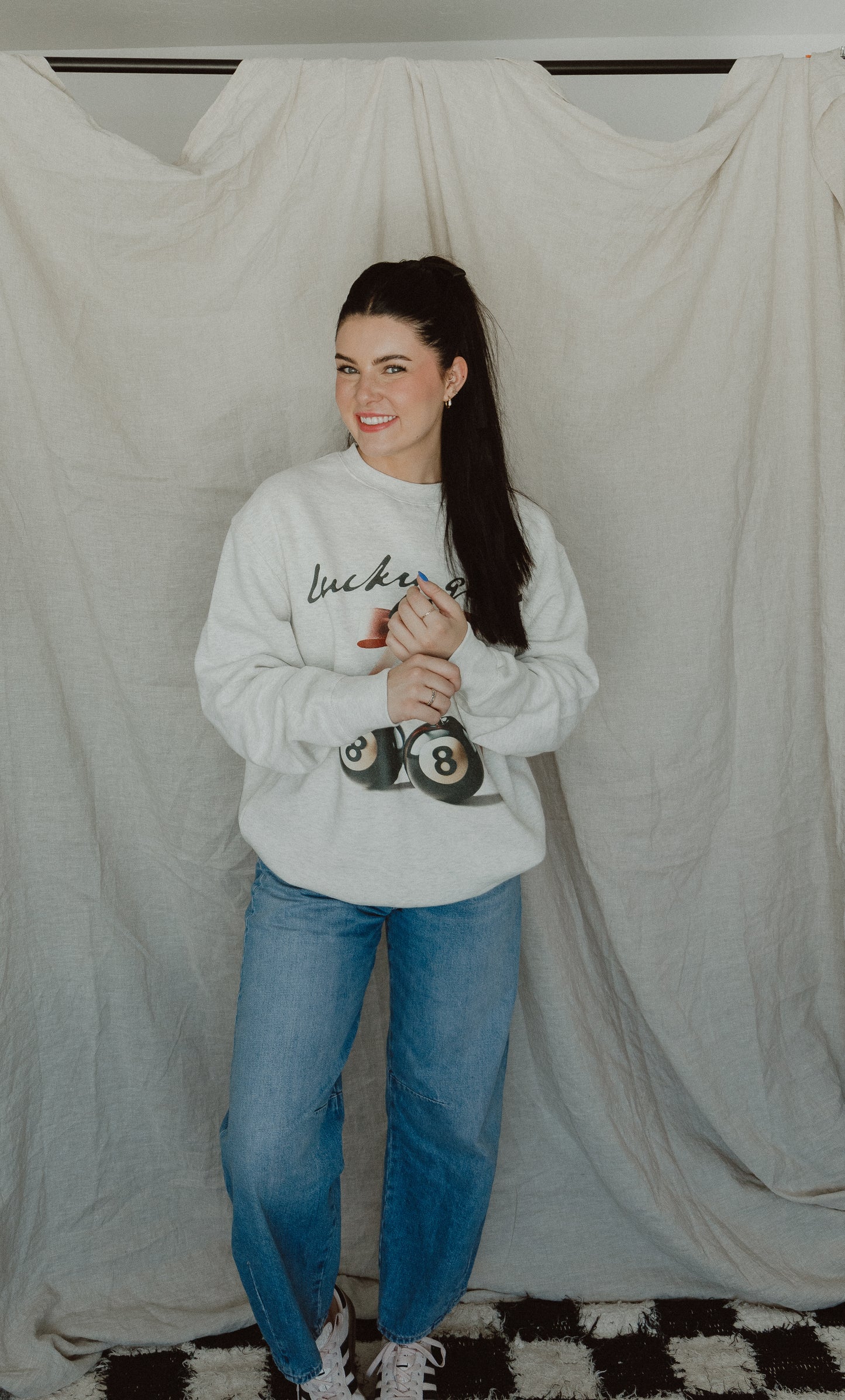 Lucky Girl Sweat Shirt // Oatmeal Heather - SJ Original Design