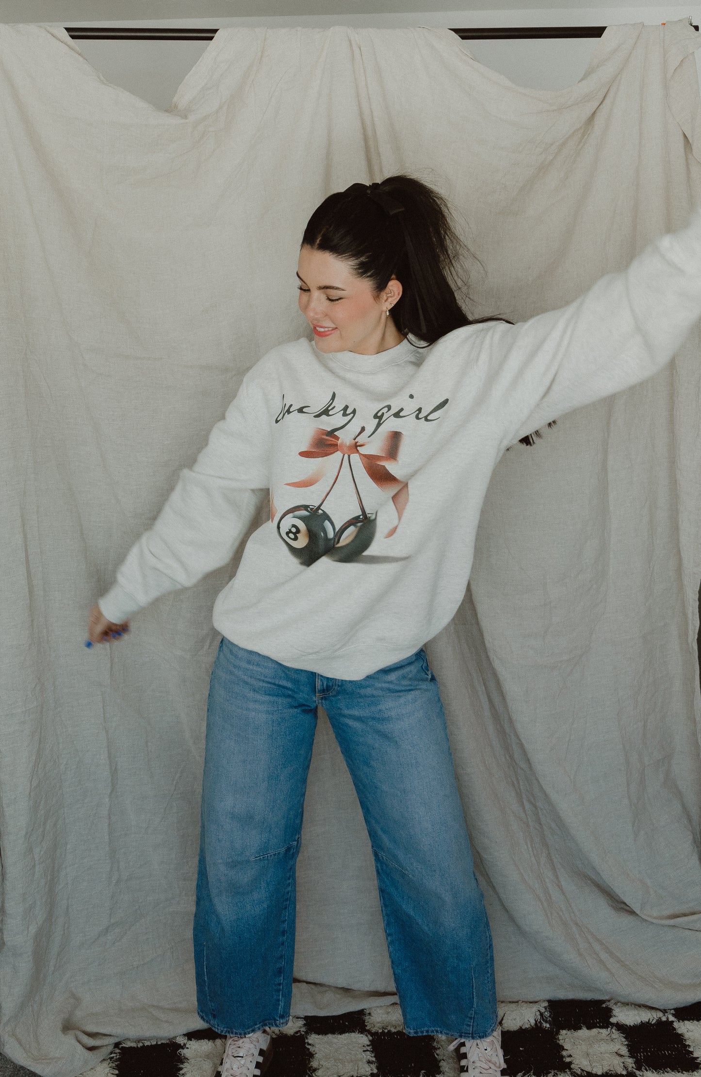 Lucky Girl Sweat Shirt // Oatmeal Heather - SJ Original Design