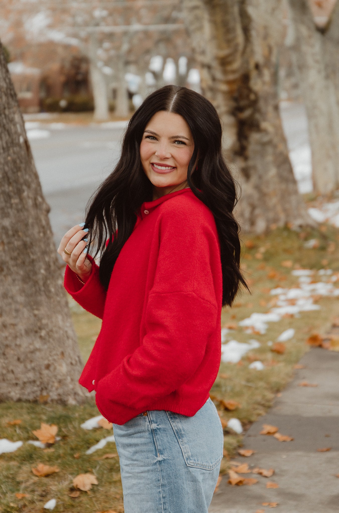 Elle Cardigan - Cherry Red