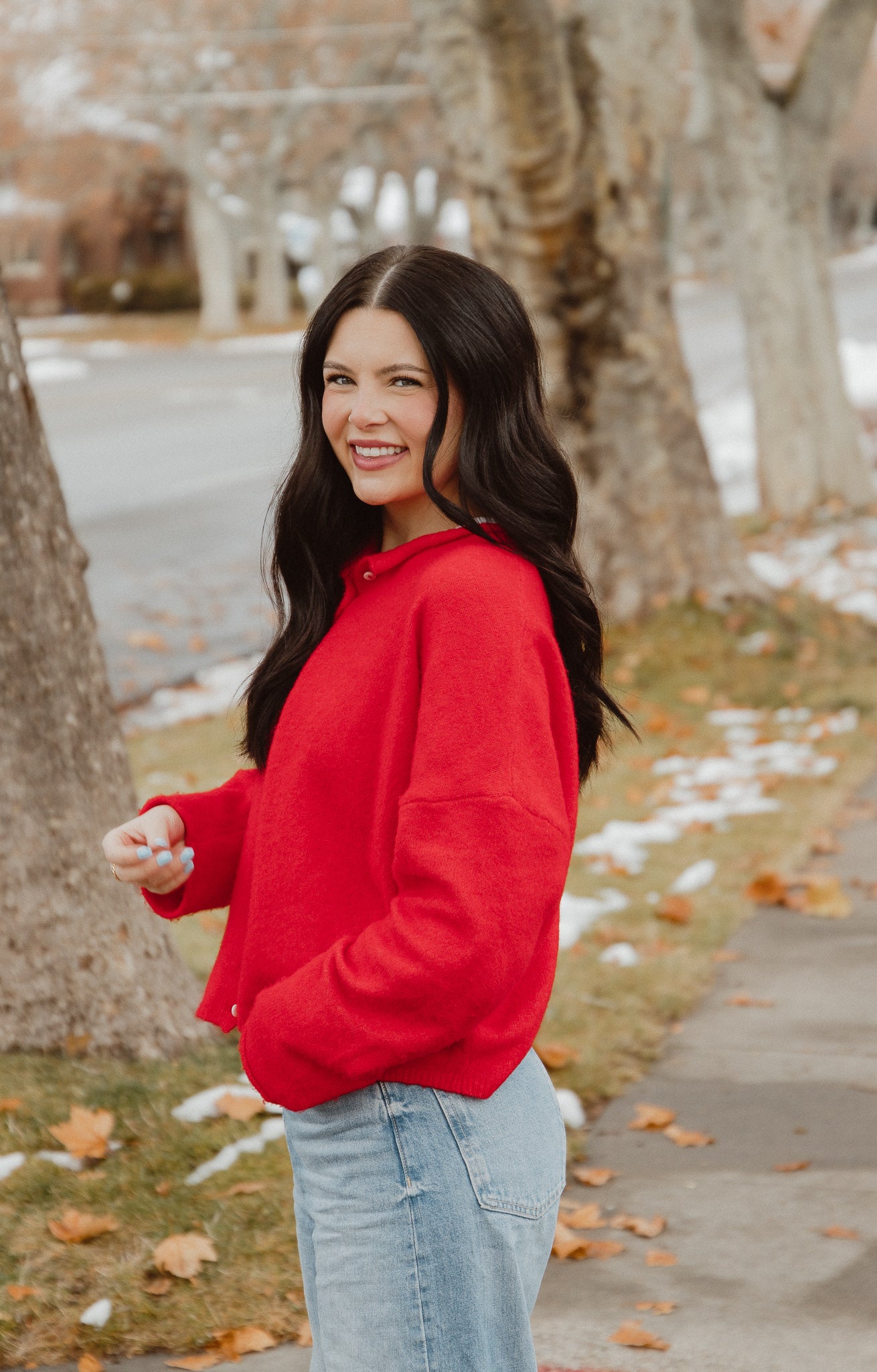 Elle Cardigan - Cherry Red