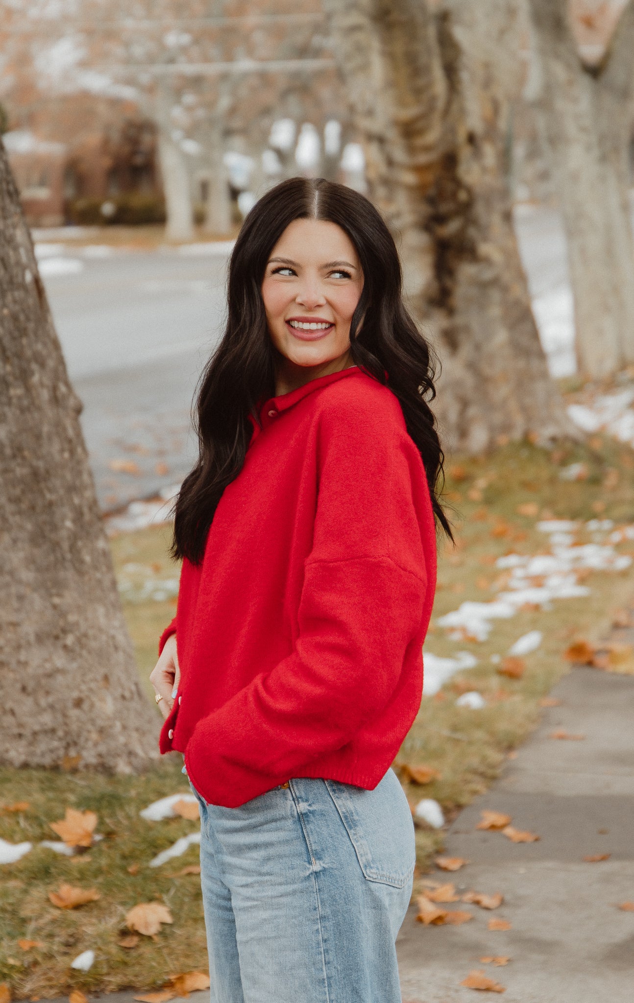 Elle Cardigan - Cherry Red