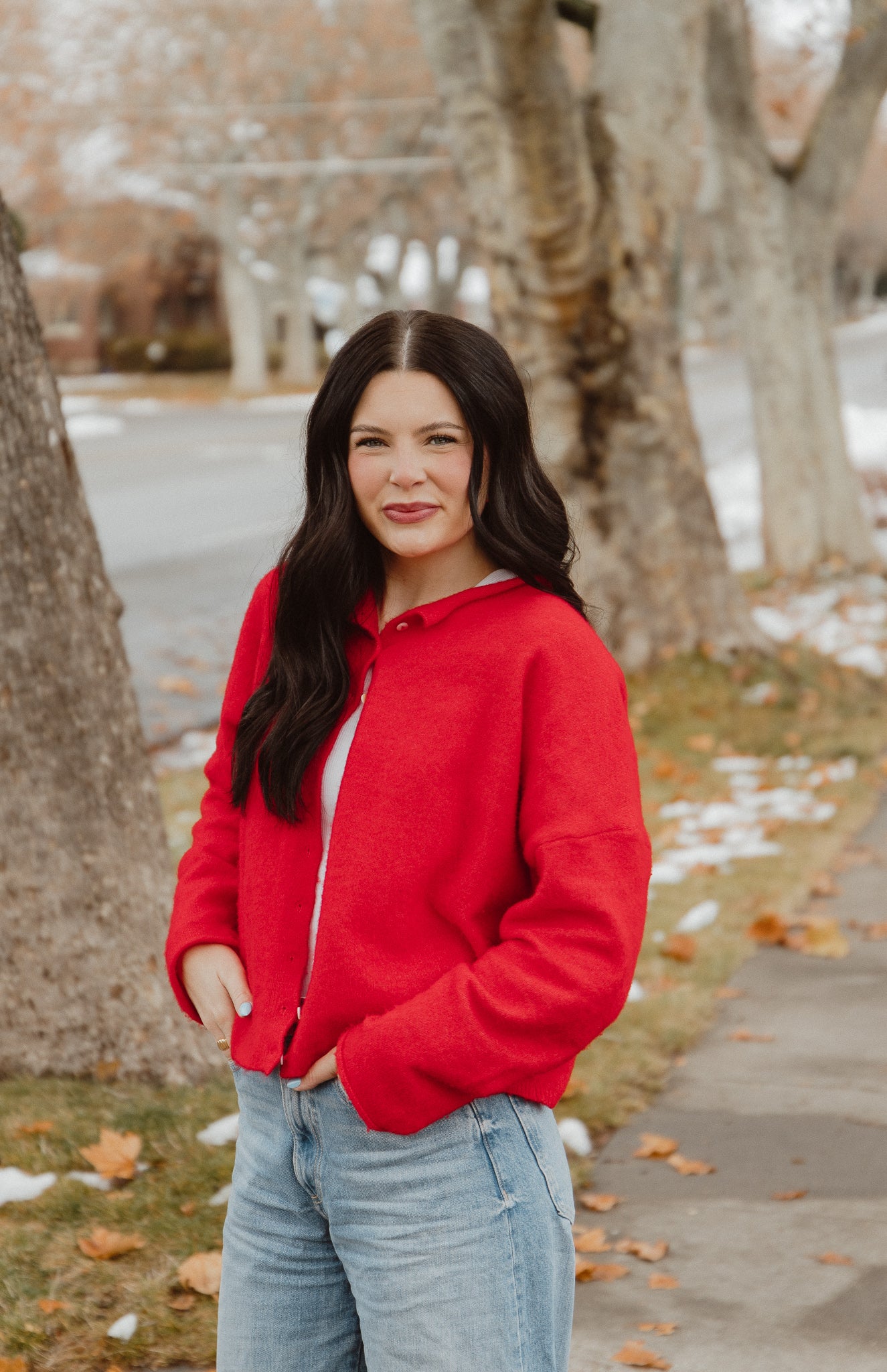 Elle Cardigan - Cherry Red