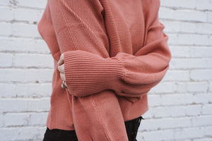 All About You Mock Neck Sweater in Mauve